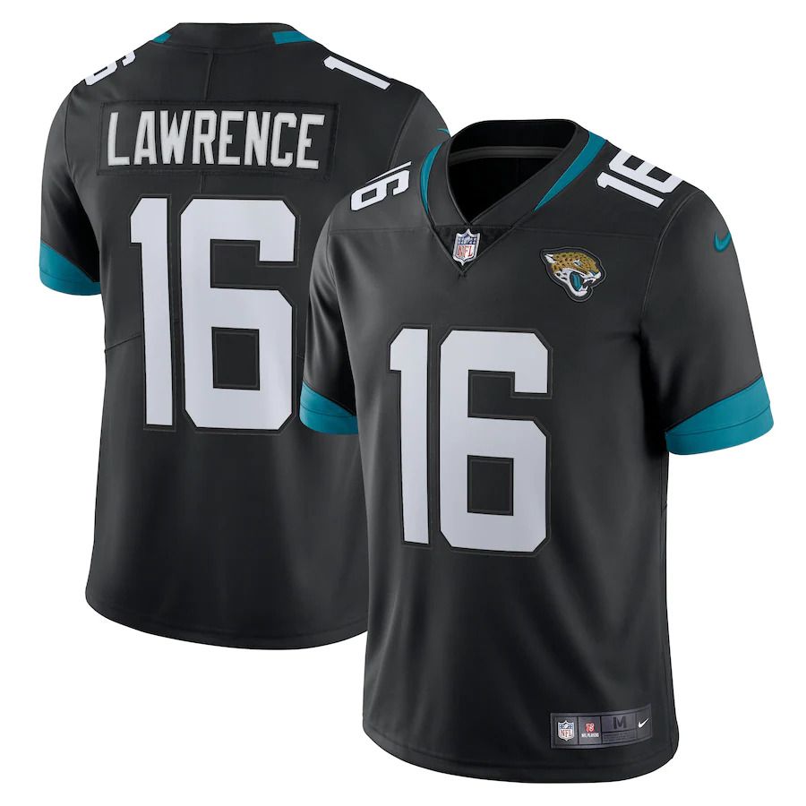 Men Jacksonville Jaguars #16 Trevor Lawrence Nike Black Alternate Vapor Limited NFL Jersey->jacksonville jaguars->NFL Jersey